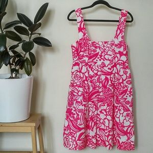 Anthropologie Hot Pink Floral Dress - US8